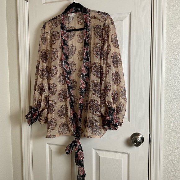 Free People Kantha Shimmer Tie Kimono in Desert Rose | REVOLVE - Picture 4 of 12